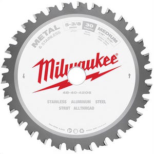 Milwaukee® 48-40-4205 Laser-Cut Circular Saw Blade, 5-3/8 in dia x 0.05 in thick, 5/8 in Arbor, 30 Teeth