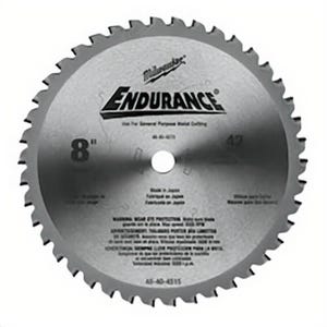 Milwaukee® 48-40-4515 Circular Saw Blade, 8 in dia x 0.073 in Thick, 5/8 in Arbor, Hardened Steel Blade, 42 Teeth