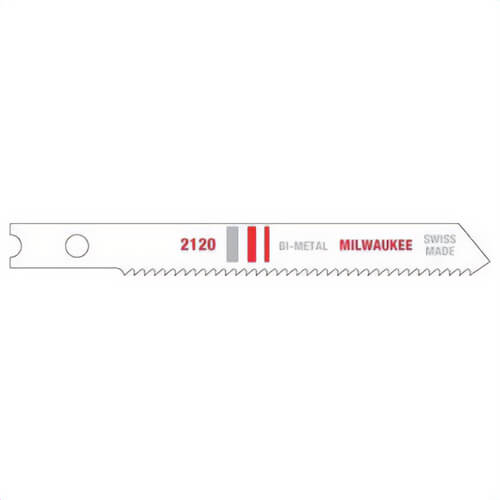 Milwaukee® 48-42-2120 Bi-Metal Jig Saw Blade, U-Shank, 18 TPI, 2-3/4 in, 5 pk