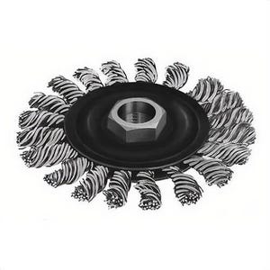 Milwaukee® 48-52-5020 Wheel Brush, 4 in dia Brush, 3/8 in W Face, 0.023 in dia Full Cable Twist Knot Filament/Wire