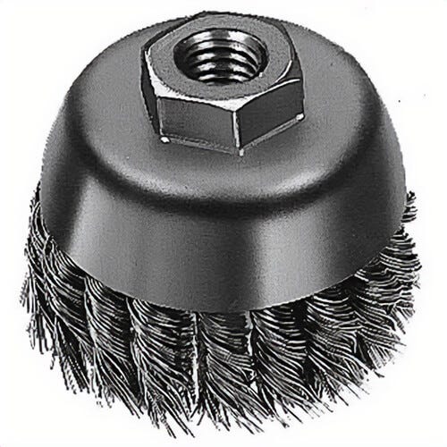 Milwaukee® 48-52-5067 Knot Wire Cup Brush, 3-1/2 in dia Brush, 5/8-11 Arbor Hole, 0.02 in dia Filament/Wire, Knot, Carbon Steel