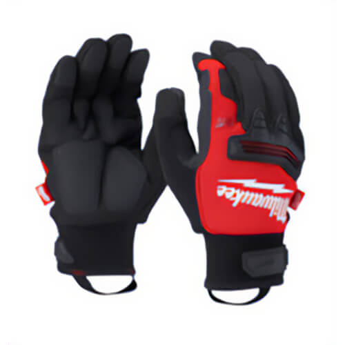 Milwaukee® 48-73-0043 Winter Demolition Work Gloves, Hook and Loop Closure, Waterproof and Windproof Layer, Black/Red, XL