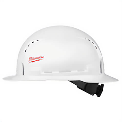 Milwaukee® 48-73-1011 Full Brim Vented Hard Hat with Bolt™ Accessories, Polyethylene, Ratchet Suspension