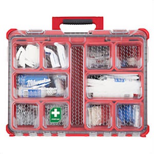 Milwaukee® 48-73-8430 Packout™ First Aid Kit, Wall Mount, 204 Components, Plastic Case, 4.6 in H x 19.7 in W x 15.2 in D
