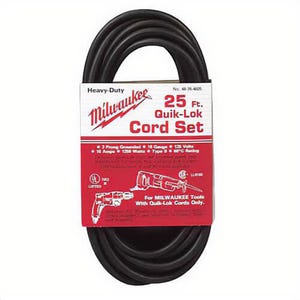 Milwaukee® 48-76-4025 Quik-Lok™ Extension Cord, 120 VAC, 10 A, 18 AWG