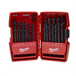 Milwaukee® 48-89-2802 Thunderbolt® Drill Bit Set, 29 pc, HSS, Black Oxide, 3-Flat Shank, 135° Split Point