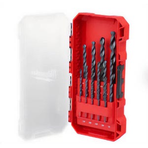 Milwaukee® 48-89-2803 Thunderbolt® Secure-Grip™ Drill Bit Set, 15 pc, Black Oxide, 3-Flat Shank, Parabolic Flute, 135° Split Point