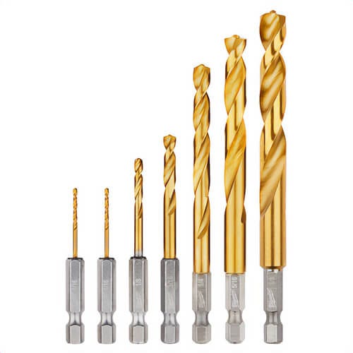 Milwaukee® 48-89-4637 ShockWave™ Red Helix™ Drill Bit Set, 135° Drill Point Angle, 7 pc, Titanium Coated