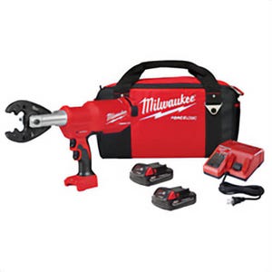 Milwaukee® 2977-22BG M18™ Force Logic™ Cordless Utility Crimper Kit, 750 kcmil Copper, 1000 kcmil Aluminum, 477 ACSR, 1/2 in EHS Guy Wire