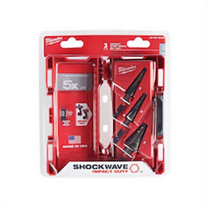 Milwaukee® 48-89-9254 Shockwave™ Step Drill Bit Set, 1/8 in Min Drill Bit, 7/8 in Max Drill Bit, 3 pc, Titanium
