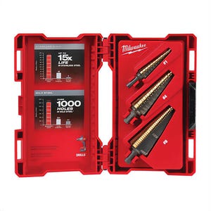Milwaukee® 48-89-9291 Step Drill Bit Set, #1 Minimum Drill Bit, #9 Maximum Drill Bit, 3 pc, Cobalt