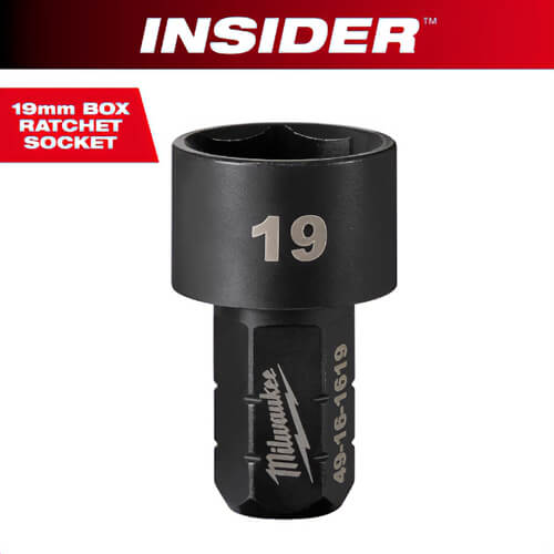 Milwaukee® 49-16-1619 Insider™ Box Ratchet Socket 6-Point, 19 mm