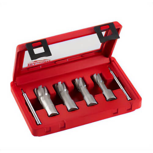 Milwaukee® 49-22-8430 Annular Cutter Kit, 1-3/8 in D Cutting, 4 pc, 3/4 in dia Weldon Shank