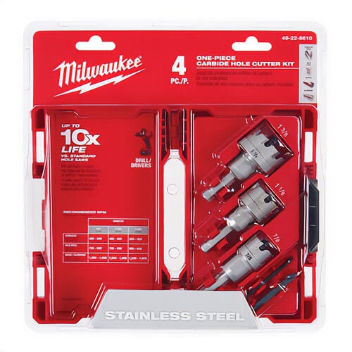 Milwaukee® 49-22-8610 Hole Cutter Set, 4 pc, for use with Hole Saw, Carbide