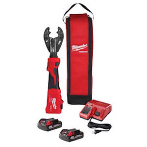 Milwaukee® 2978-22BG M18™ Force Logic™ Cordless Linear Utility Crimper Kit, 8 AWG to 600 kcmil Crimping, 6 ton Crimping, 18 V, M18™ Redlithium™ Battery