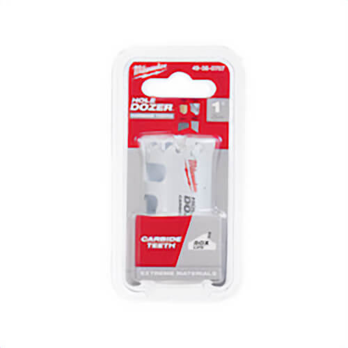 Milwaukee® Hole Dozer™  49-56-0707 Hole Saw with Carbide Teeth, 1 in dia, 1.62 in D Cutting, Carbide Cutting Edge, 1/2-20 Arbor