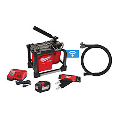 Milwaukee® 2818-21 M18 Fuel™ Sectional Drain Cleaning Machine Kit, 1-1/4 to 6 in Drain Line, 150 ft Max Run, 18 VDC