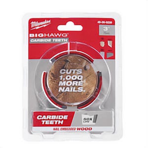 Milwaukee® Big Hawg™ 49-56-9230 Hole Saw, 3 in dia, 2-7/16 in D Cutting, Carbide Cutting Edge, 5/8-18 Arbor