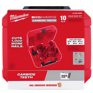 Milwaukee® 49-56-9290 Big Hawg™ Hole Saw Kit, 10 pc, Carbide