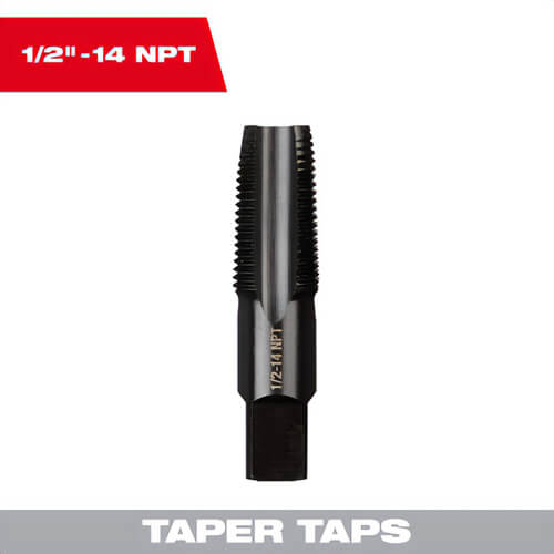 Milwaukee® 49-57-5293 Straight Flute Taper Tap, 1/2 in - 14 NPT