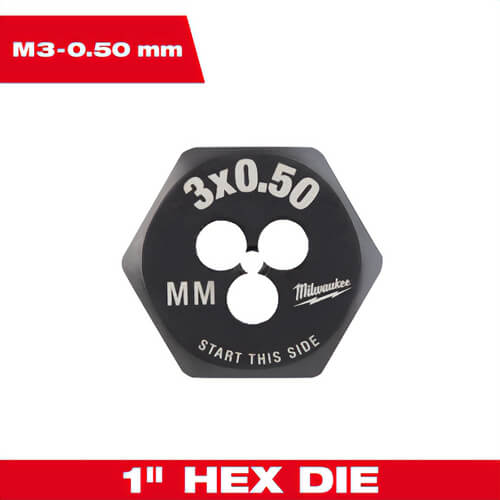 Milwaukee® 49-57-5311 Metric 1 in Hex Threading Die, M3 x 0.50 mm