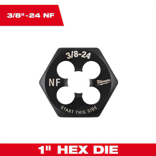 Milwaukee® 49-57-5351 SAE 1 in Hex Threading Die, 3/8 in - 24 NF