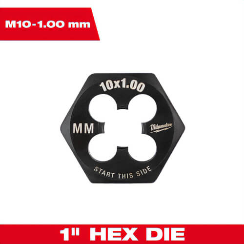 Milwaukee® 49-57-5354 Metric 1 in Hex Threading Die, M10 x 1.00 mm