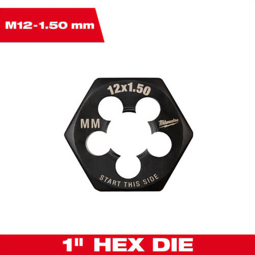 Milwaukee® 49-57-5359 Metric 1 in Hex Threading Die, M12 x 1.50 mm