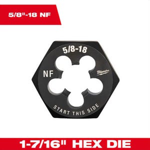 Milwaukee® 49-57-5371 Threading Die, 1-7/16 in Hex, 5/8 in - 18 NF