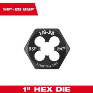 Milwaukee® 49-57-5390 SAE 1 in Hex Threading Die, 1/8 in - 28 BSP