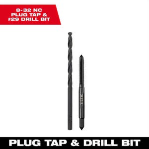 Milwaukee® 49-57-5521 Straight Flute Plug Tap and #29 Drill Bit, #8 - 32 NC
