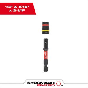 Milwaukee® 49-66-4742 ShockWave™ Impact Duty™ Quik-Clear™ 2-in-1 Magnetic Nut Driver, 1/4 in and 5/16 in, 25 pk
