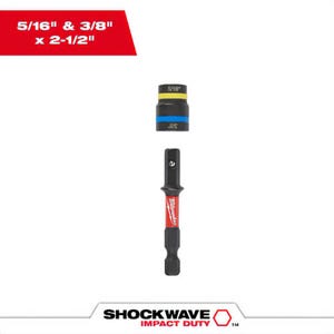 Milwaukee® 49-66-4743 ShockWave™ Impact Duty™ Quik-Clear™ 2-in-1 Magnetic Nut Driver, 5/16 in and 3/8 in, 25 pk