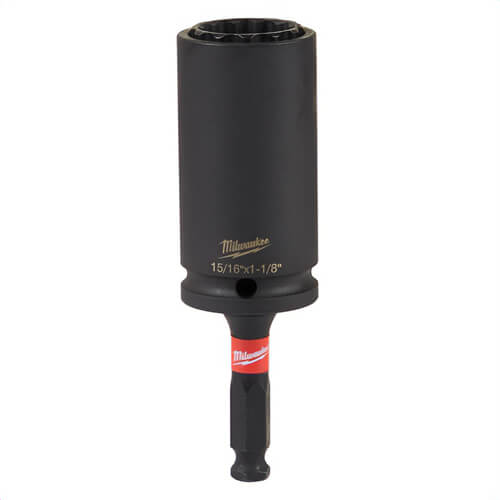 Milwaukee® 49-66-5124 ShockWave™ Lineman 2-in-1 Socket, 1/2 in Hex x Square Drive, 15/16 x 1-1/8 in, 12 Points
