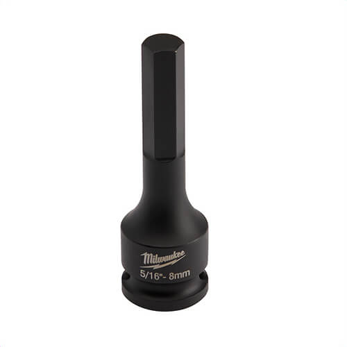 Milwaukee® 49-66-5151 ShockWave™ Lineman's Hex Bit Socket, 5/16 in Square Drive, 3/8 in