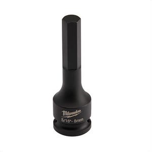 Milwaukee® 49-66-5151 ShockWave™ Lineman's Hex Bit Socket, 5/16 in Square Drive, 3/8 in