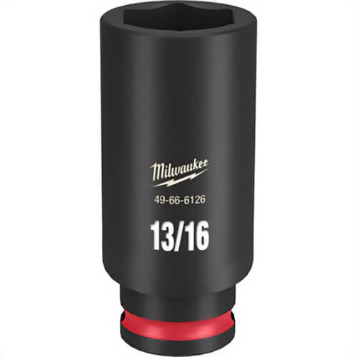 Milwaukee® 49-66-6126 ShockWave™ Impact Duty™ Socket, 3/8 in Hex Drive, 13/16 in Deep Socket, 6 Points