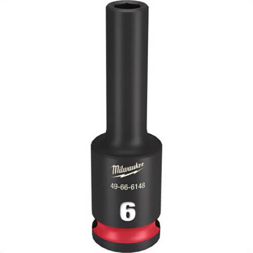 Milwaukee® 49-66-6148 ShockWave™ Impact Duty™ Socket, 3/8 in Hex Drive, 6 mm Deep Socket, 6 Points