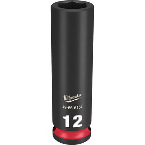 Milwaukee® 49-66-6154 ShockWave™ Impact Duty™ Socket, 3/8 in Hex Drive, 12 mm Deep Socket, 6 Points