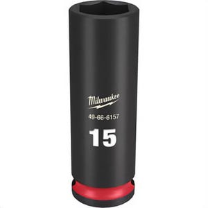 Milwaukee® 49-66-6157 ShockWave™ Impact Duty™ Socket, 3/8 in Hex Drive, 15 mm Deep Socket, 6 Points