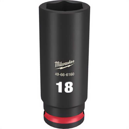 Milwaukee® 49-66-6160 ShockWave™ Impact Duty™ Socket, 3/8 in Hex Drive, 18 mm Deep Socket, 6 Points