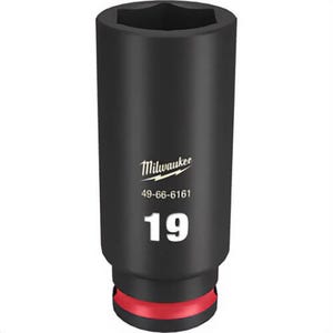 Milwaukee® 49-66-6161 ShockWave™ Impact Duty™ Socket, 3/8 in Hex Drive, 19 mm Deep Socket, 6 Points
