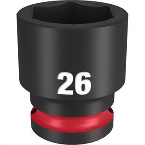 Milwaukee® 49-66-6258 ShockWave™ Impact Duty™ Socket, 1/2 in Hex Drive, 26 mm Standard Socket, 6 Points