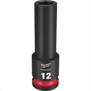 Milwaukee® 49-66-6273 ShockWave™ Impact Duty™ Socket, 1/2 in Hex Drive, 12 mm Deep Socket, 6 Points