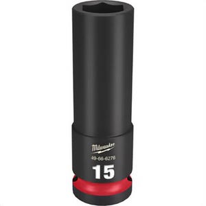 Milwaukee® 49-66-6276 ShockWave™ Impact Duty™ Socket, 1/2 in Hex Drive, 15 mm Deep Socket, 6 Points