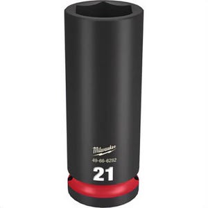 Milwaukee® 49-66-6282 ShockWave™ Impact Duty™ Socket, 1/2 in Hex Drive, 21 mm Deep Socket, 6 Points