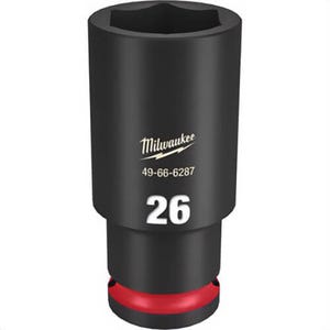Milwaukee® 49-66-6287 ShockWave™ Impact Duty™ Socket, 1/2 in Hex Drive, 26 mm Deep Socket, 6 Points