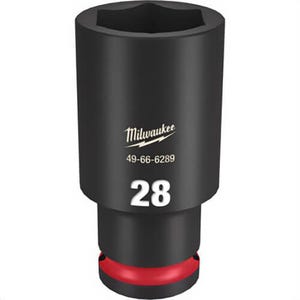 Milwaukee® 49-66-6289 ShockWave™ Impact Duty™ Socket, 1/2 in Hex Drive, 28 mm Deep Socket, 6 Points