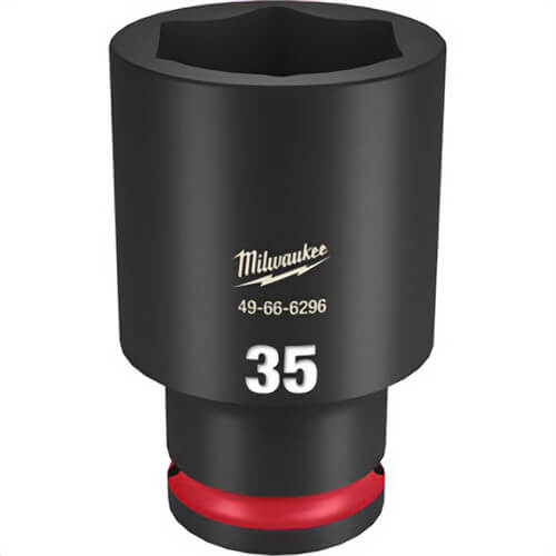 Milwaukee® 49-66-6296 ShockWave™ Impact Duty™ Socket, 1/2 in Hex Drive, 35 mm Deep Socket, 6 Points