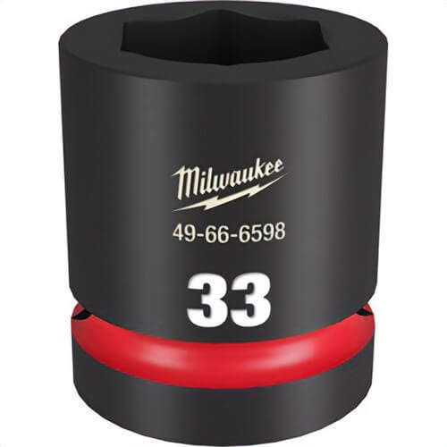 Milwaukee® 49-66-6598 ShockWave™ Impact Duty™ Socket, 1 in Hex Drive, 33 mm Standard Socket, 6 Points
